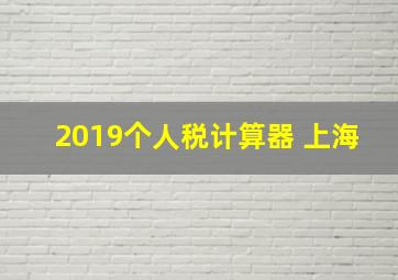 2019个人税计算器 上海